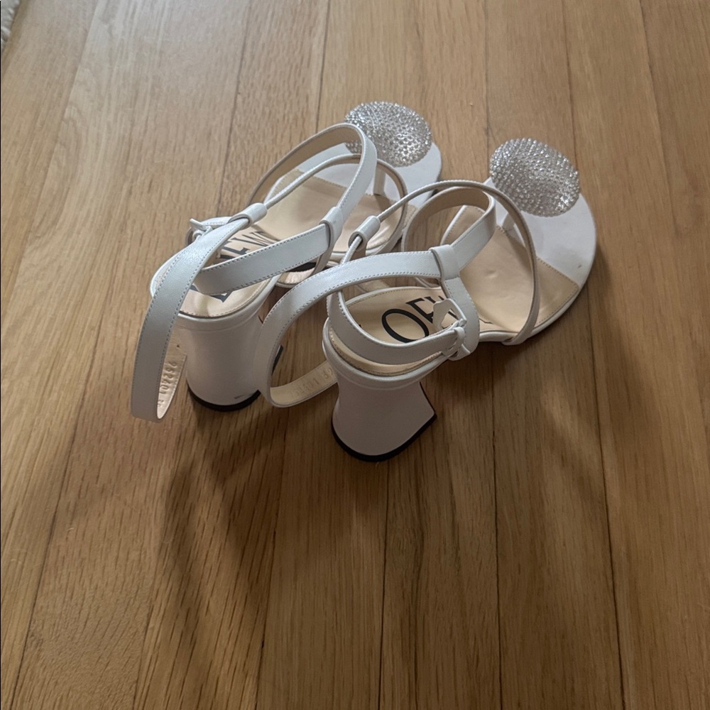 Loewe White Crystal Embellished Sandals - Picture 5 of 11